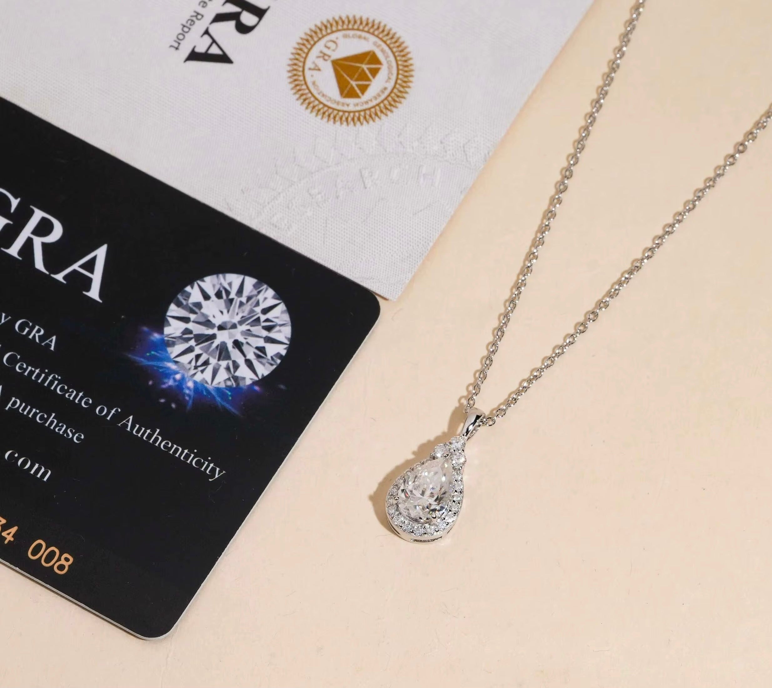 Iced Pear Cut Diamond Necklace (9mm)