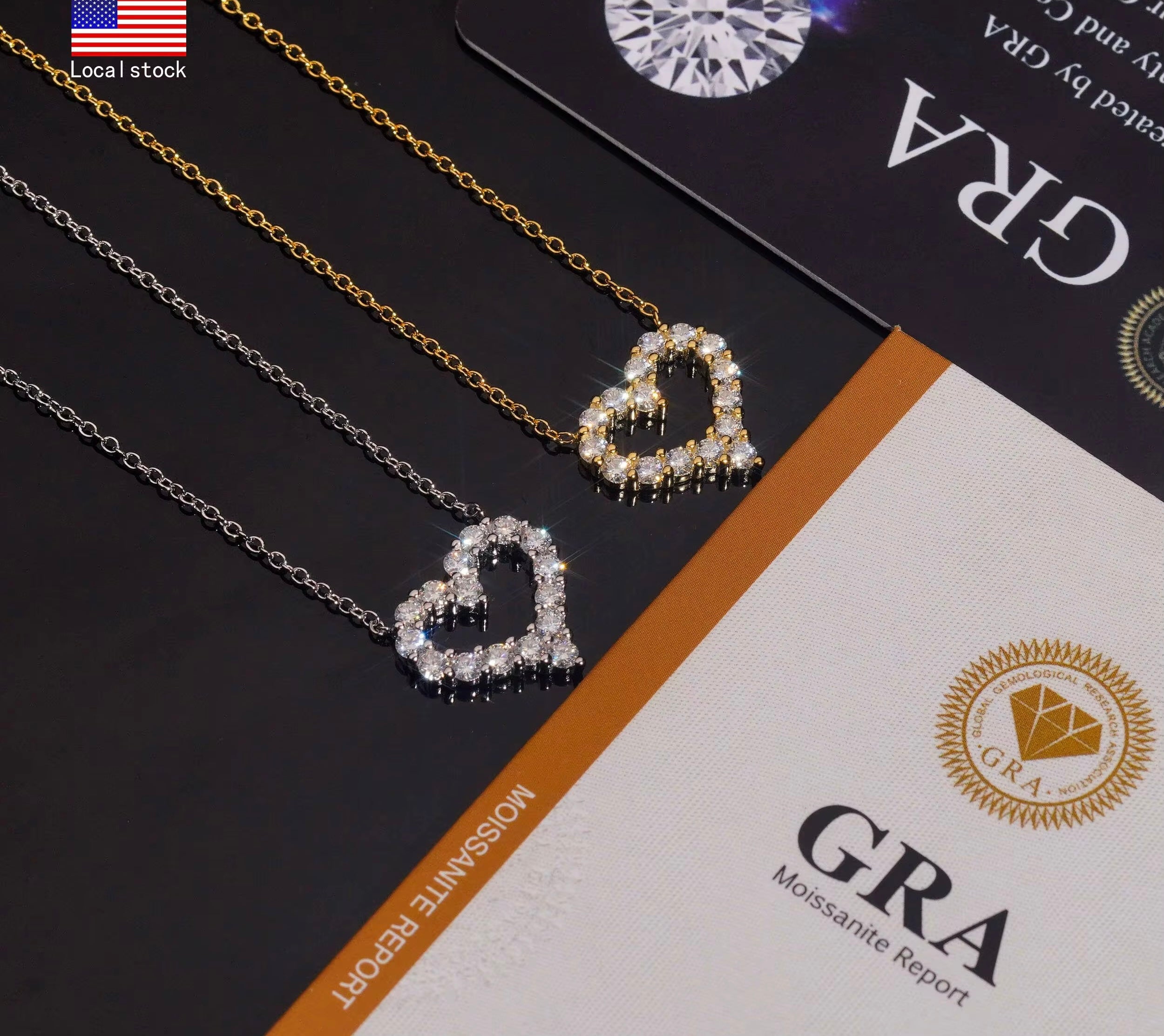 Iced Heart Pendant Necklace