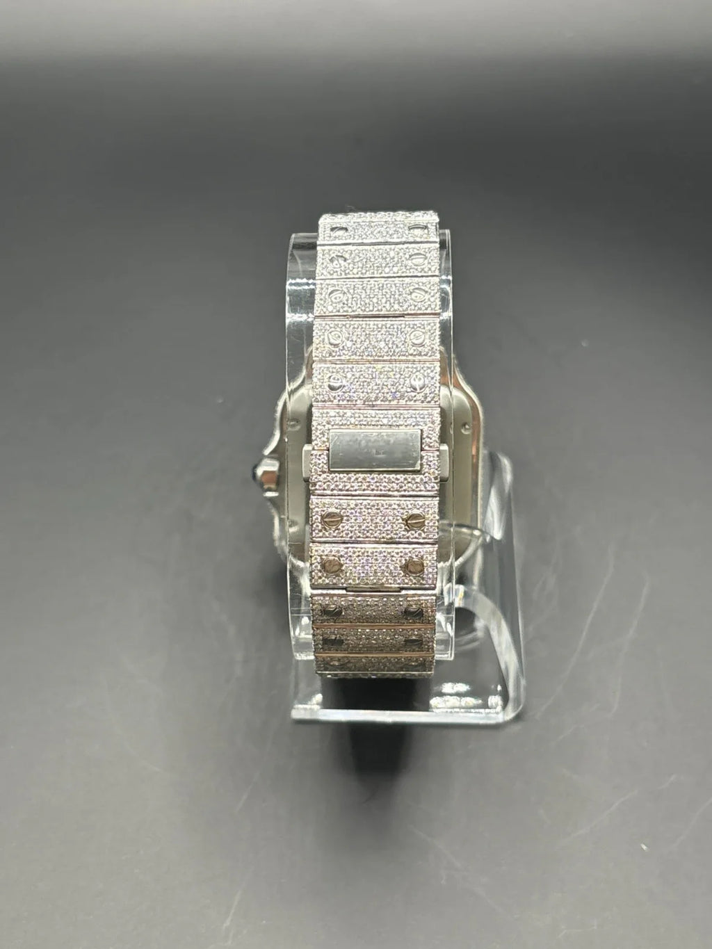 WHITE SQUARE MOISSANITE WATCH (40MM)