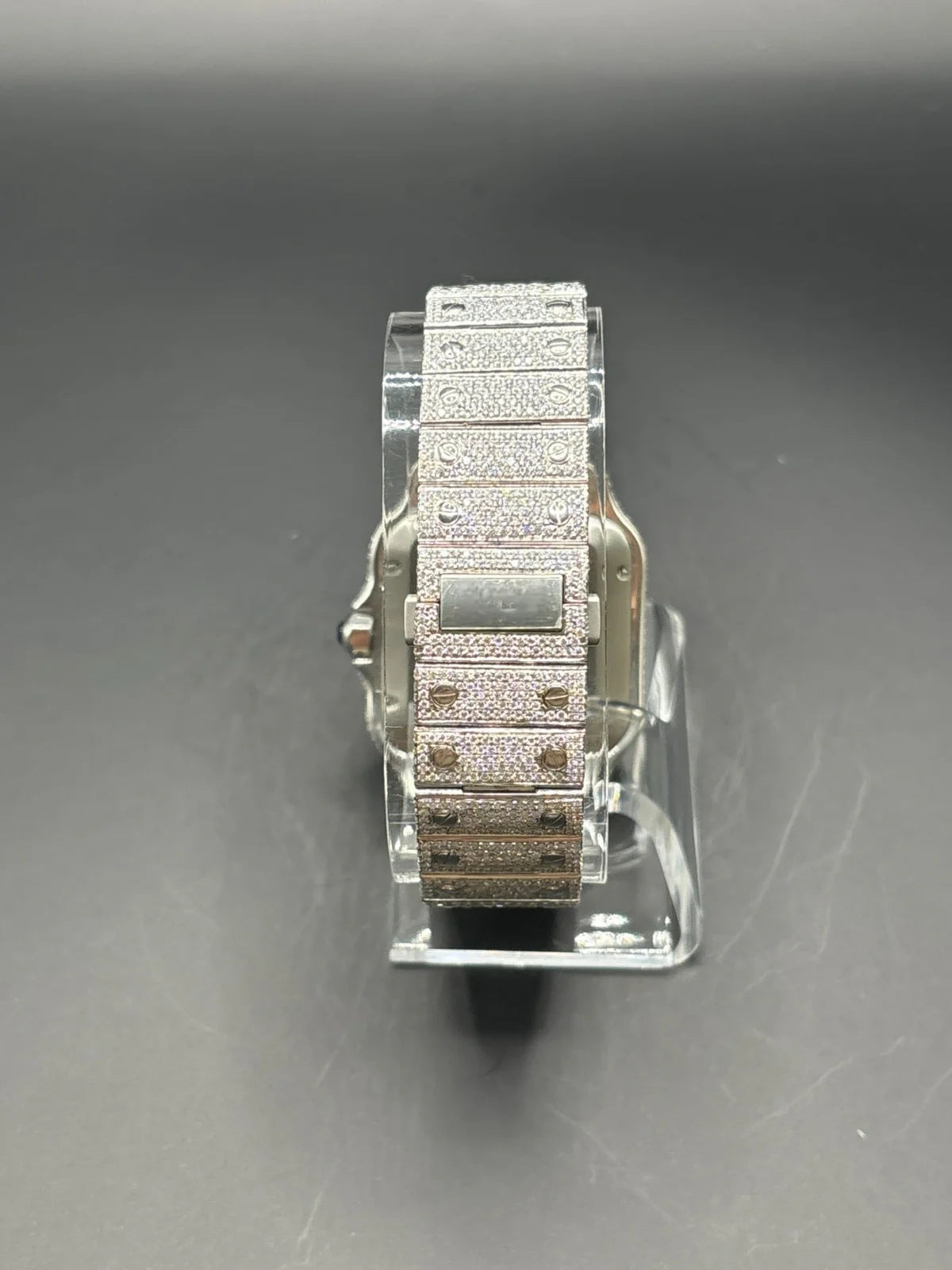 WHITE SQUARE MOISSANITE WATCH (40MM)