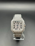 WHITE SQUARE MOISSANITE WATCH (40MM)