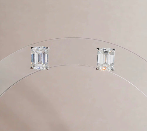 Emerald Cut Necklace and Earrings Set