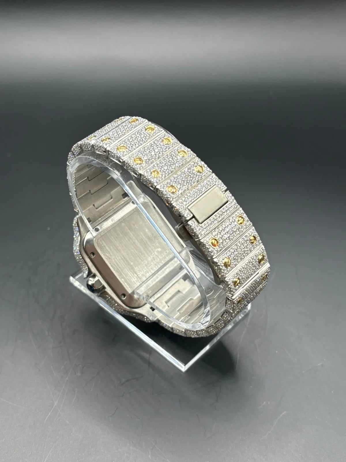 TWO-TONE YELLOW SQUARE MOISSANITE WATCH (40MM)