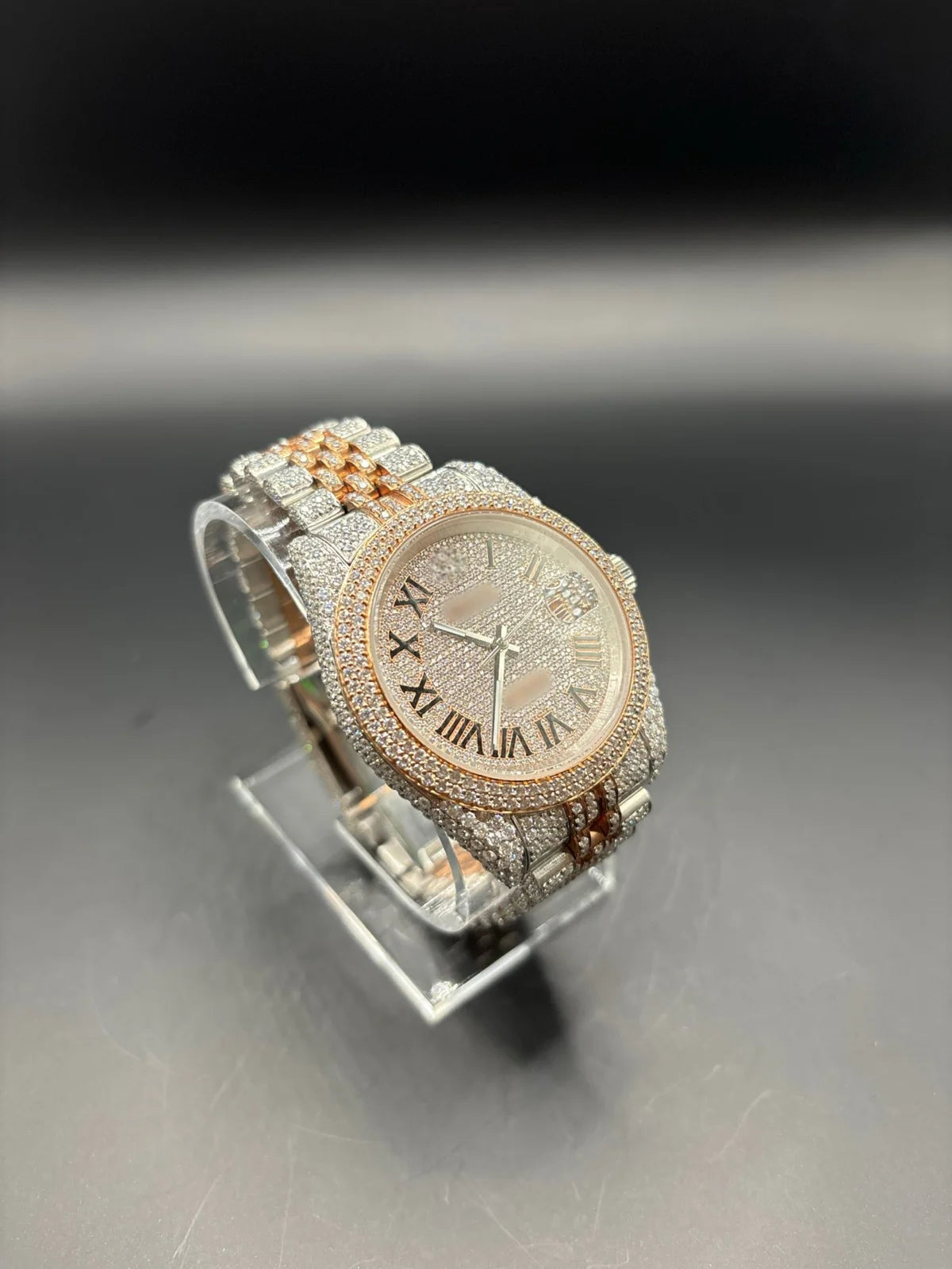TWO-TONE ROSE MOISSANITE WATCH WITH JUBILEE BRACELET (41MM)