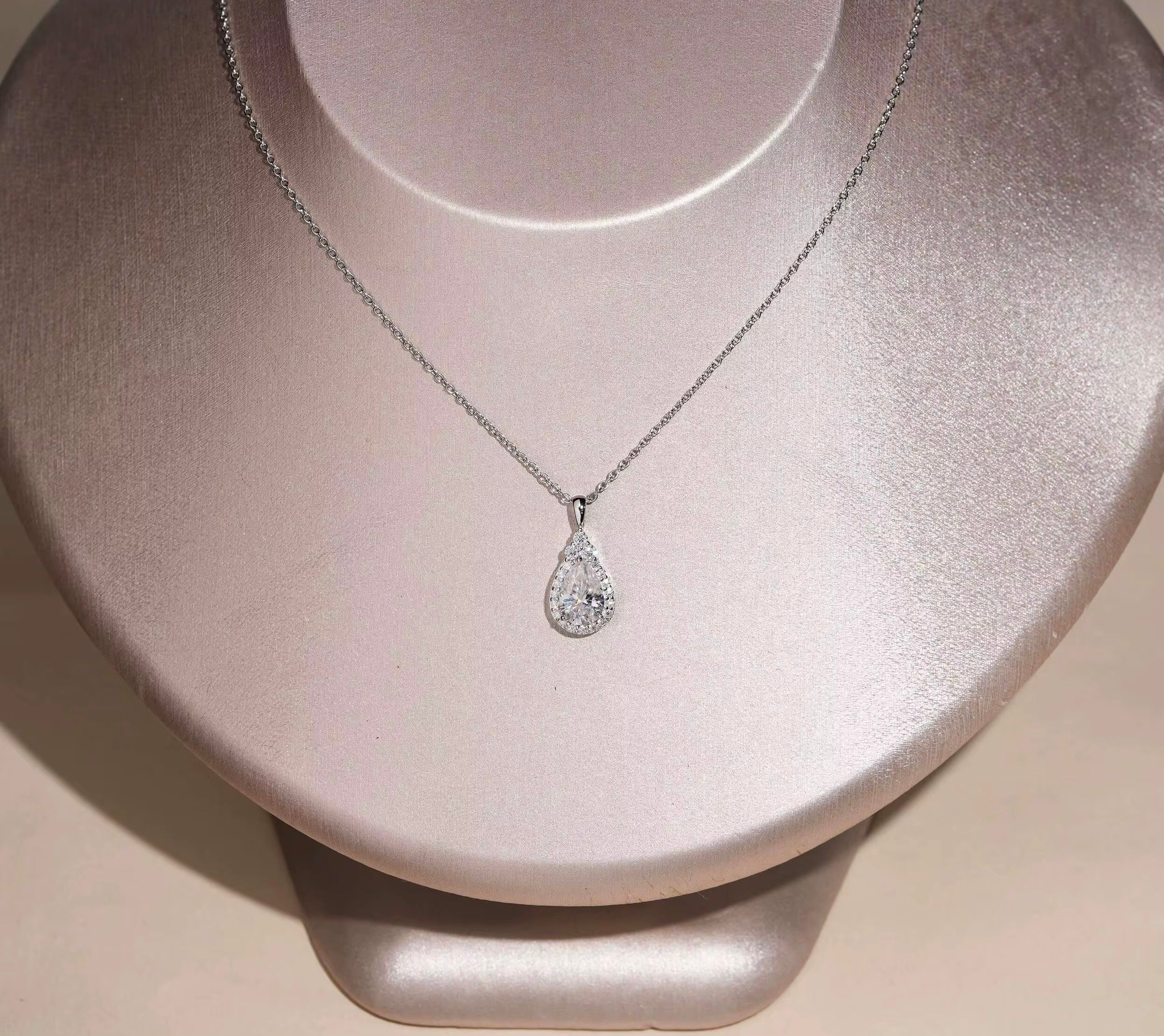 Iced Pear Cut Diamond Necklace (9mm)