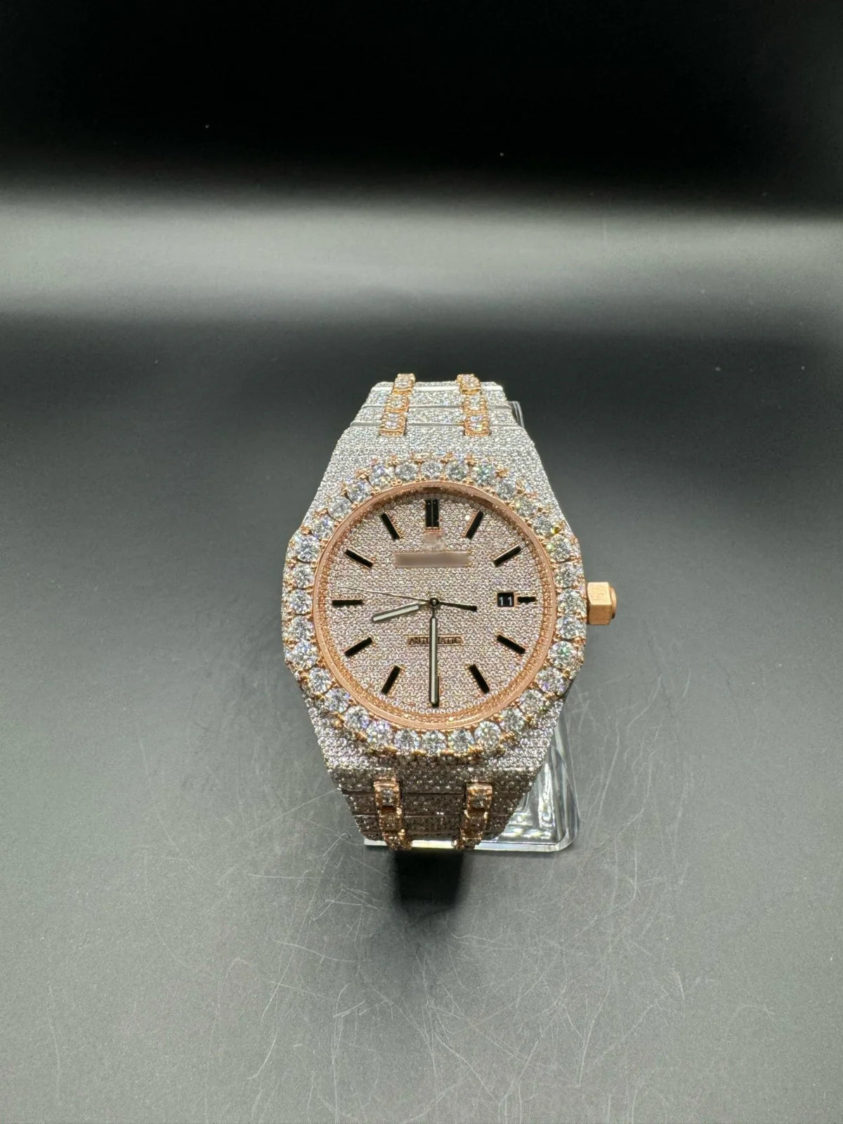 TWO-TONE ROSE MOISSANITE WATCH (41MM)